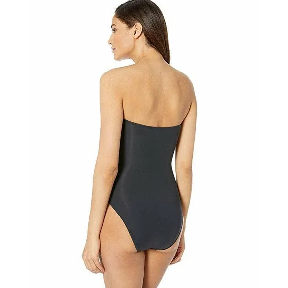 Bleu Rod Beattie Women Twist Bandeau Mio Swimsuit Black Size 12